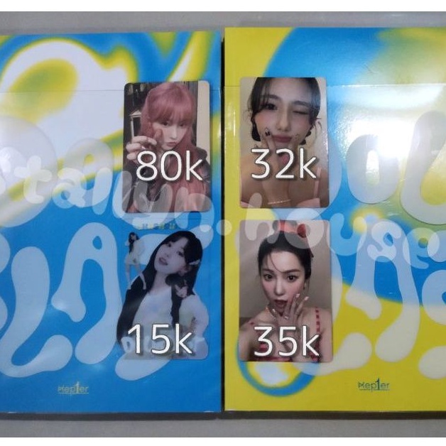 photocard youngeun, yujin, chaehyun love hair & chaehyun clear card, album only lemon ver. & blue ve