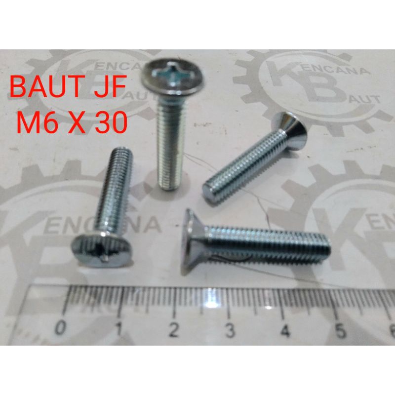 Jual Baut Jf M X Mm Galvanis Sekrup Skrup Jf M X Kunci Obeng Plus Panjang Cm