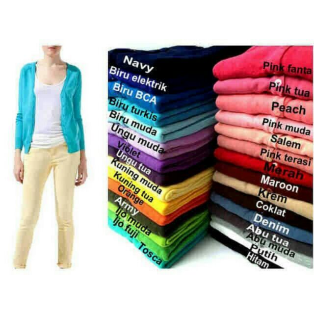 Basic Cardigan - Cardy Basic - Basic Cardi - Classic Cardigan - Sweater Rajut Wanita - Cardi Polos-0