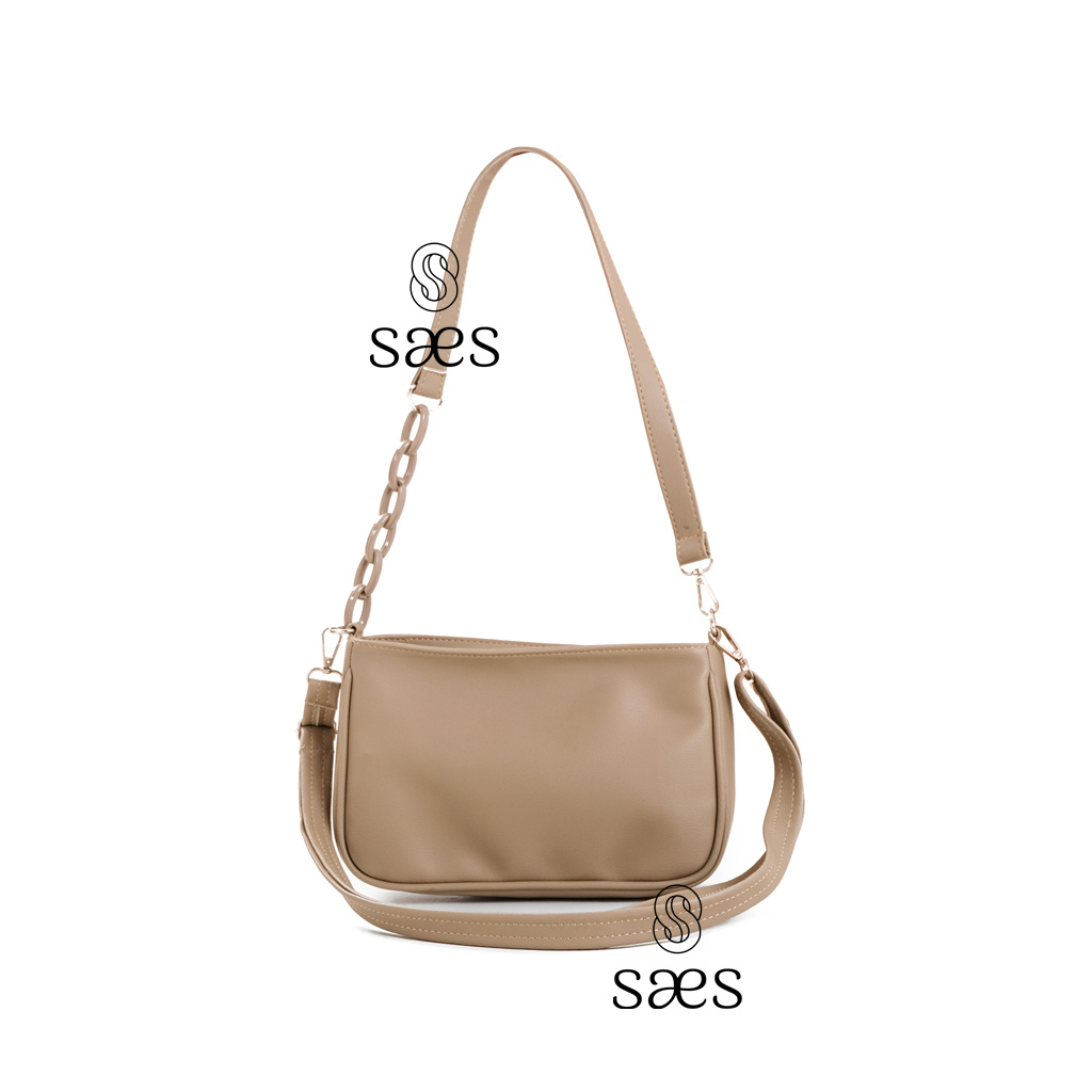 SAES Tulip Tas Selempang Mini Kulit Wanita Shoulder bag Korea bag New Arrival Fashion Multifungsi Hitam Saes shop 003