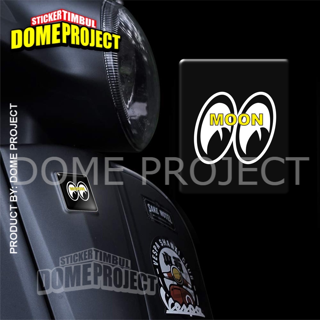 [PROMO BUY 3 GET 1] MOONEYES HITAM EMBLEM VESPA PIAGGIO STIKER RESIN LENTUR STIKER BODY MOTOR AKSESORIES VESPA