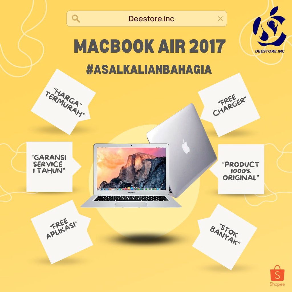 Jual MACBOOK AIR 2017 8/128 1000% | Shopee Indonesia