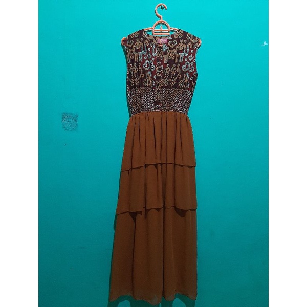 preloved longdres tenun mic sifon