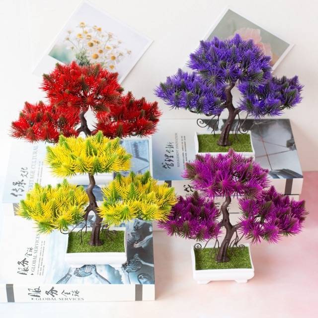 NM 568 bunga plastik/pajangan bunga artifisial/vas petak-1