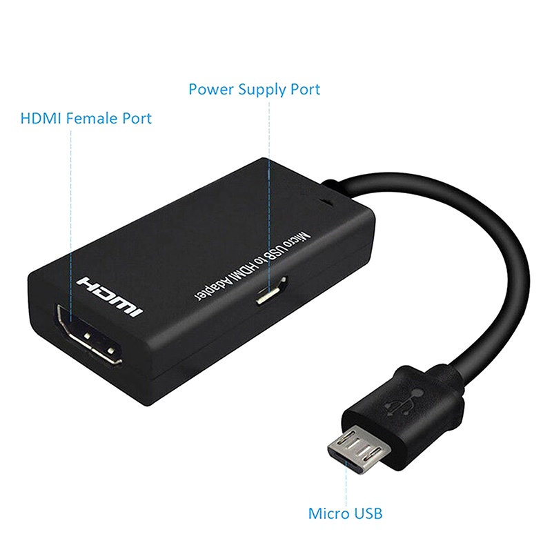 {LUCKID}Micro USB 2.0 To HDMI HDTV TV HD Adapter Cable For Cell Phone Samsung LG S7