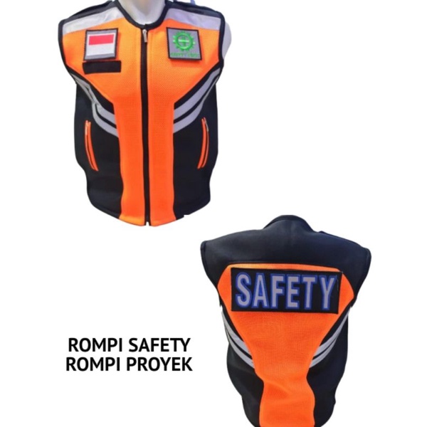 rompi safety proyek logo k3 mess velcro