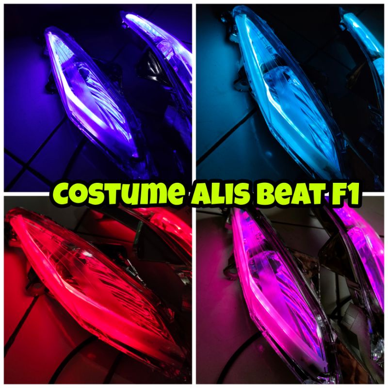 Lampu Alis Beat F1 2013 - 2016 Costume alis beat F1 lampu alis 2 mode lampu alis runing non bintik
