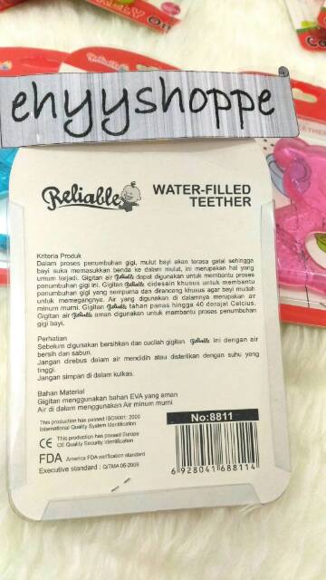 Water Filled Teether / Gigitan Bayi Silcon BPA Free Reliable