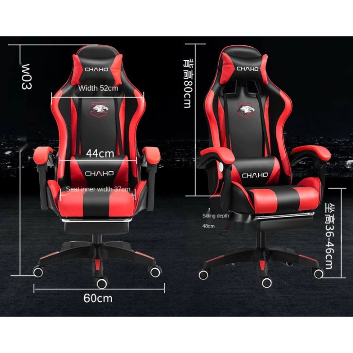 Bangku Gaming Kursi Gaming Chaho Chair Kursi Kerja Hidrolik Horizontal Footrest Kursi Balap