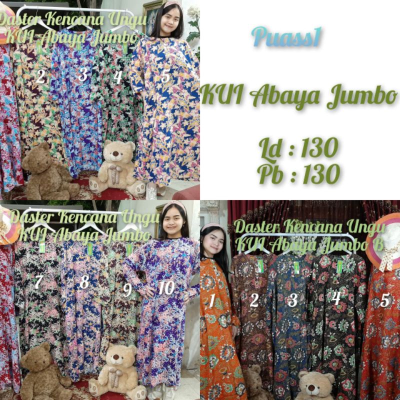 Daster Kencana Ungu Jumbo Lengan Panjang Label Ijo Ld130 Pb130