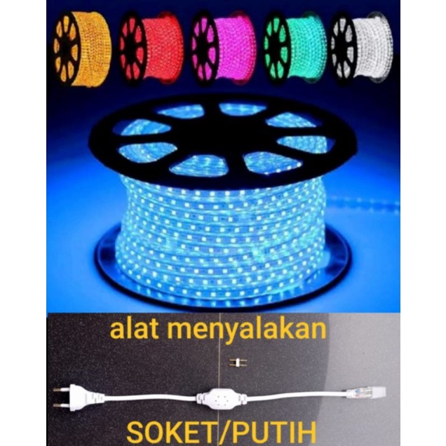 LAMPU LED STRIP SELANG 220V / PER METER SUPER LAMPU TERANG SMD 5050 MATA BESAR / LAMPU DEKORASI