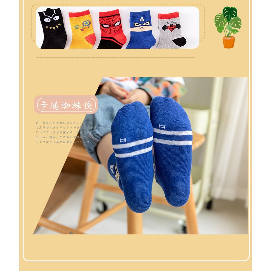 littlekiddoss SC2122 Kaoskaki Anak Karakter Superhero Kaos Kaki Anak Import