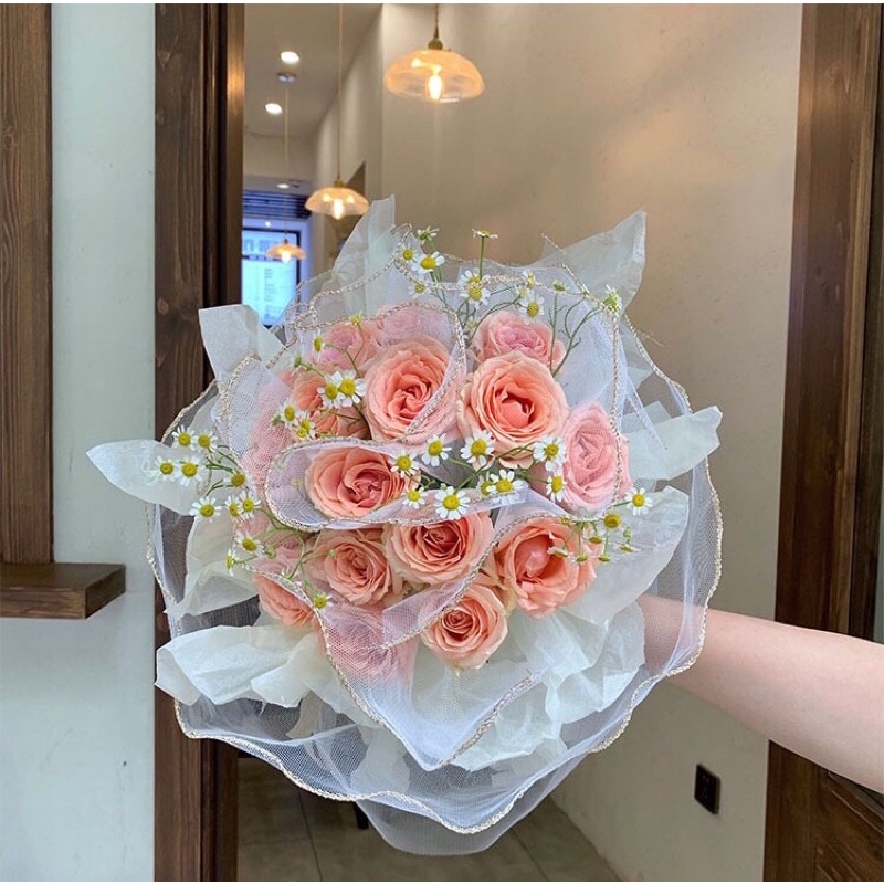 

KOREAN “ GOLD FRAME TILE “ KOREAN KERTAS BUKET BUNGA (1 BUNGKUS/3m) / FLOWER WRAP/ PEMBUNGKUS BUNGA HAND BOUQUET