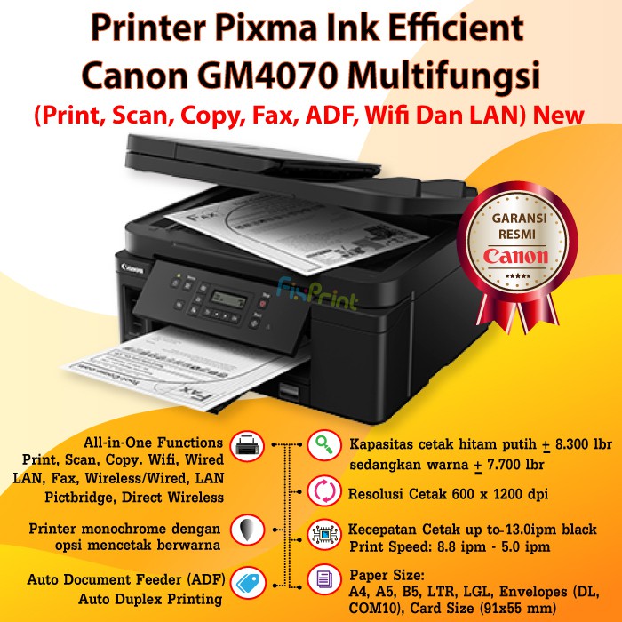 Printer Canon Pixma GM4070 Multifungsi