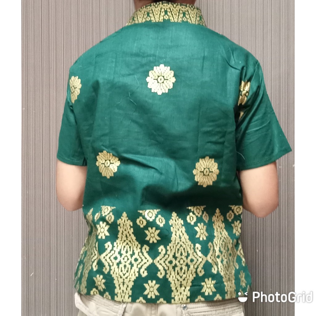 KEMEJA ANAK  MOTIF ASHANTY SONGKET NIA HIJAU HITAM MARUN NAVY ADELIA/COUPLE SONGKET RUMAH KEBAYA BANDUNG RUMAH SONGKET BANDUNG