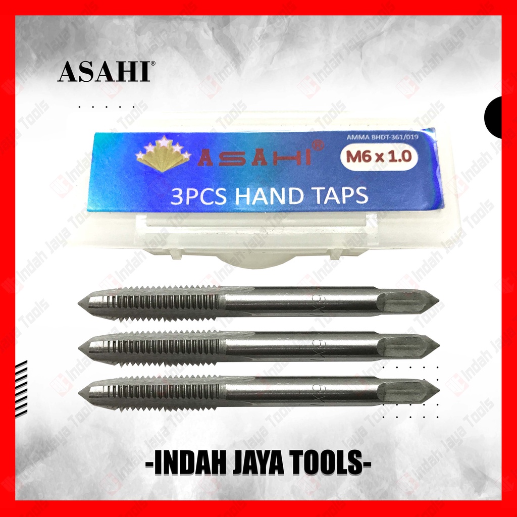 ASAHI Hand Tap M6 x 1.0 - Mata Tap 6 x 1.0 isi 3 Pcs