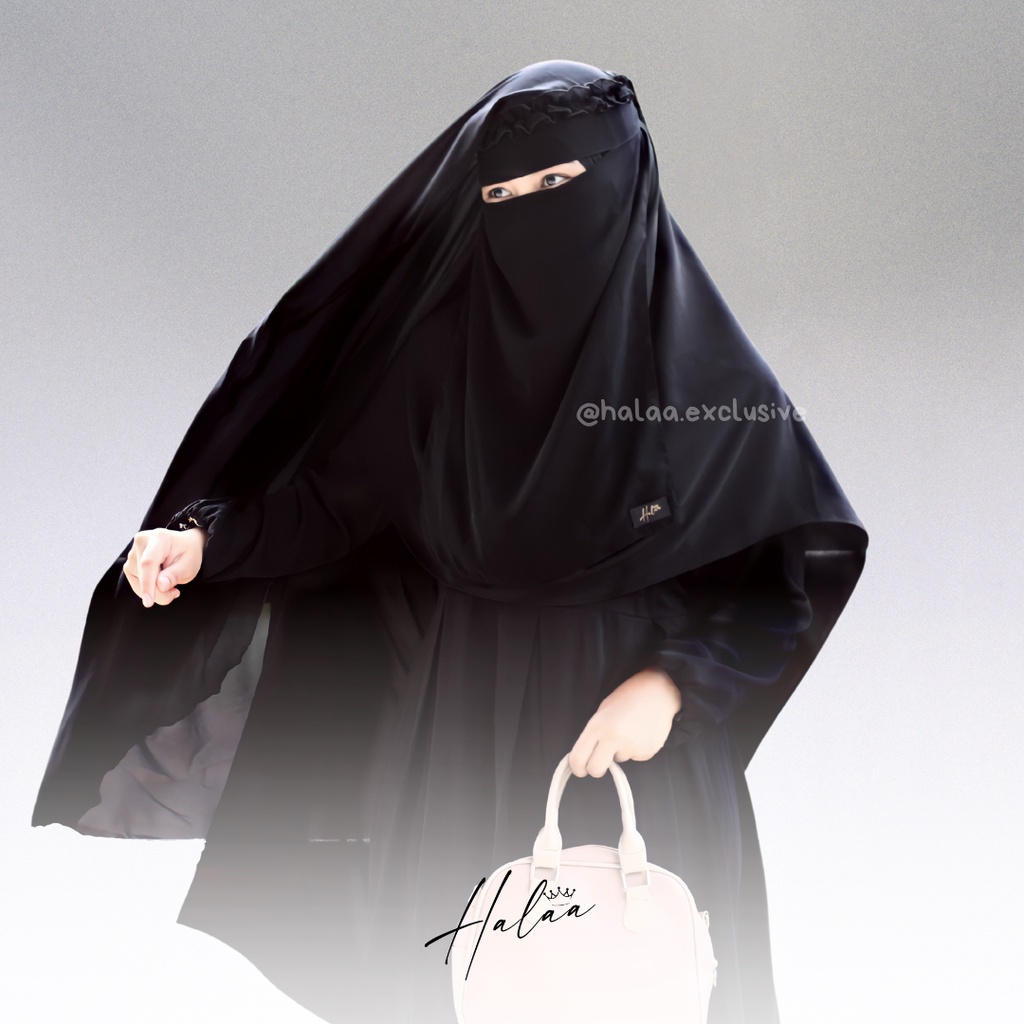 NIQAB CADAR LONG YAMAN KRIWIL SIFON SILKY / SIFON PREMIUM BY HALAA