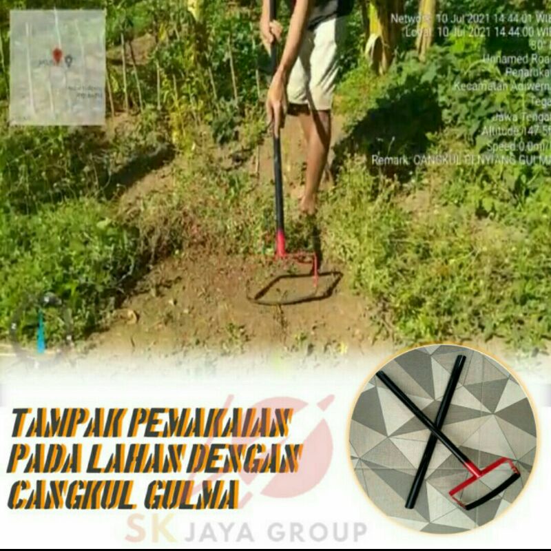 Cangkul rumput praktis dan gagang pipa