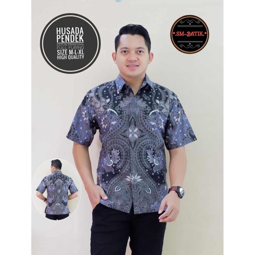 HUSADA SM BATIKSOLOAMANAH KEMEJA BAJU BATIK PRIA SOLO LENGAN PENDEK PANJANG LAPIS FURING ATASAN BATIK PREMIUM MODERN KATUN HALUS SUKET SEGORO PEKSI KUNING NARAYA IJO PEKSI WIBOWO LESMANA HITAM PARANG TRUNTUM COKLAT PANJI LESMONO ADIWANGSA GOLD PERMANA
