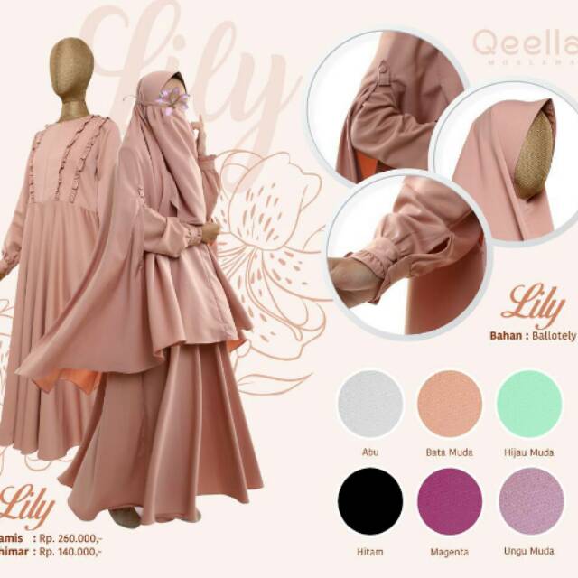 Gamis syari set khimar LILY