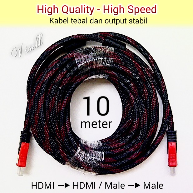 Kabel HDMI to HDMI - HDTV Cable Male to Male - Panjang 10 meter