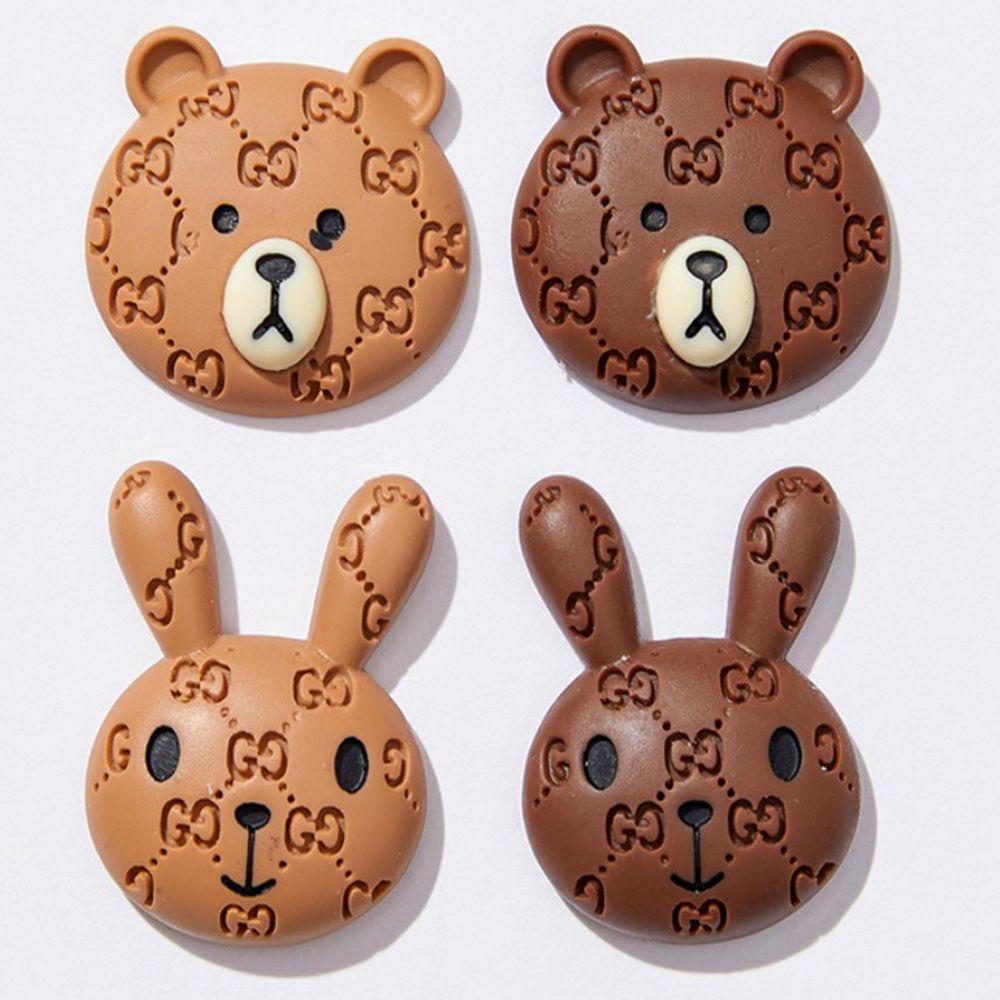 AUGUSTINA Agustin 3D Hiasan Kuku Kartun Gaya Jepang Desain Resin Beruang DIY Nail Art Dekorasi Bunny Nail Ornament