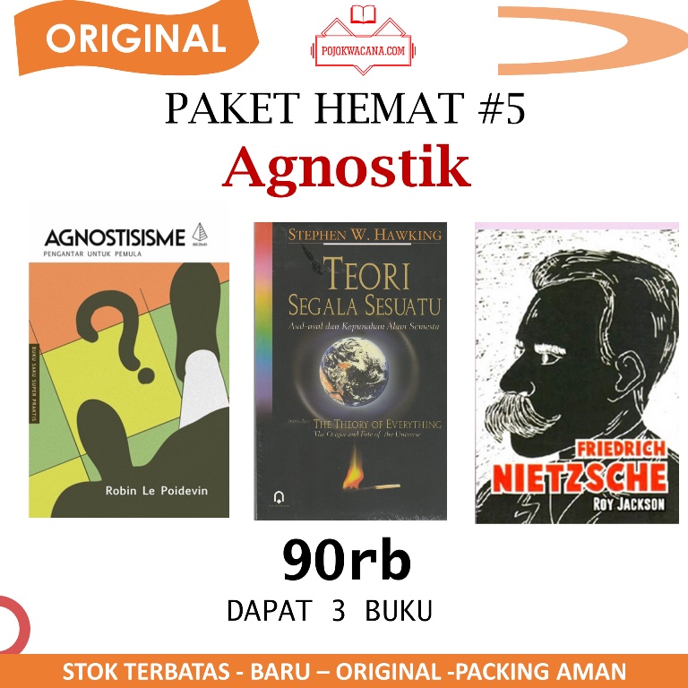 Paket Buku Agnostik – Agnostisisme Pengantar untuk Pemula – Teori Segala Sesuatu Stephen Hawking – F