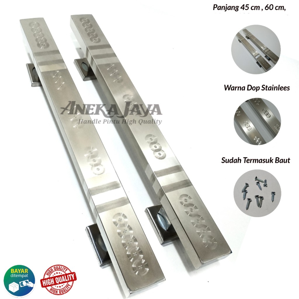 Satu 1 set Handle kunci Pintu rumah 45 cm &amp; 60 cm / Tarikan Pintu rumah / gagang pintu rumah murah