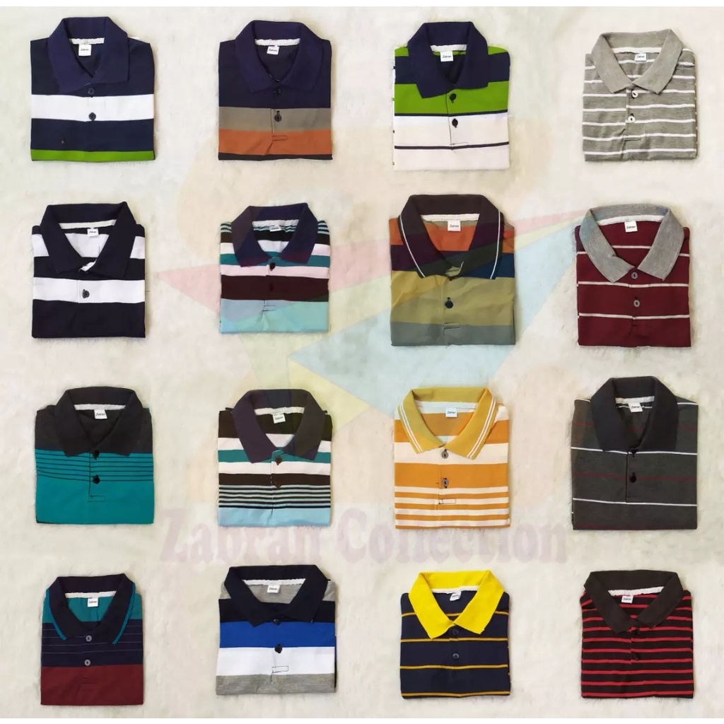 Kaos Kerah Anak Polo Salur Stripe Katun Premium