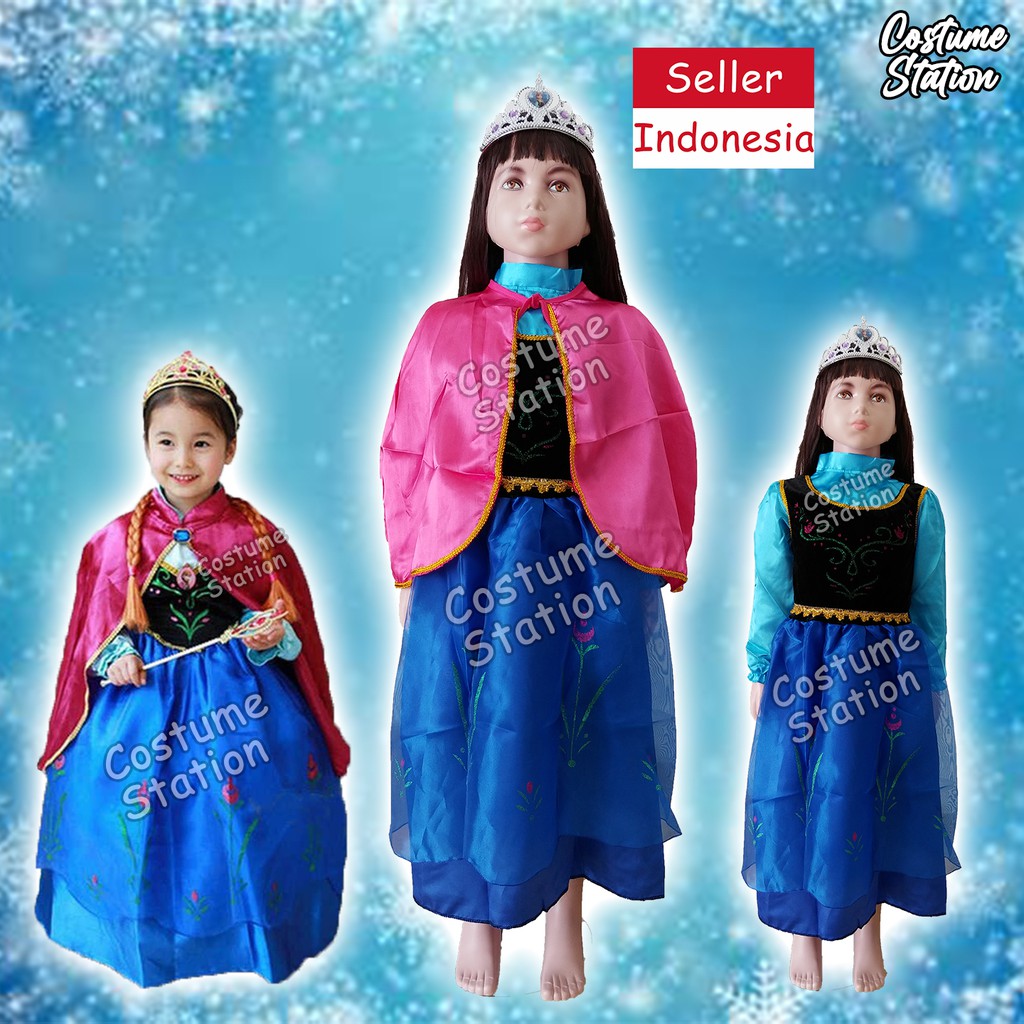 Kostum Anna Frozen / Costume Disney Princess Anna anak perempuan