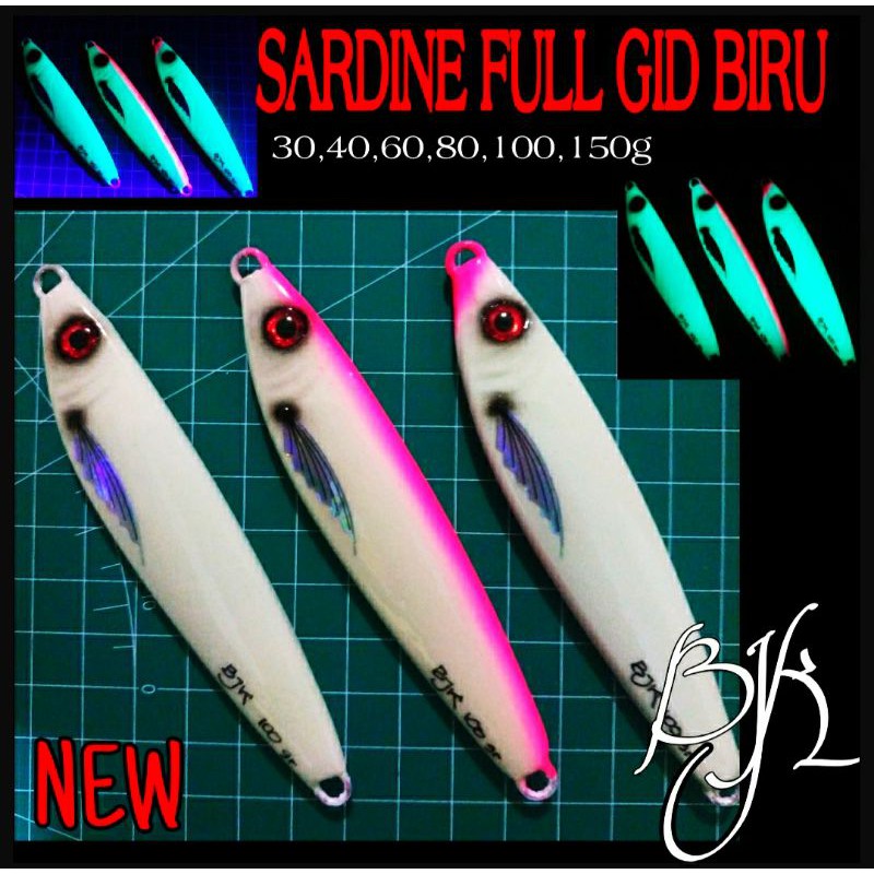 METAL JIG SARDINE 100g FULL GID BIRU (BJK)