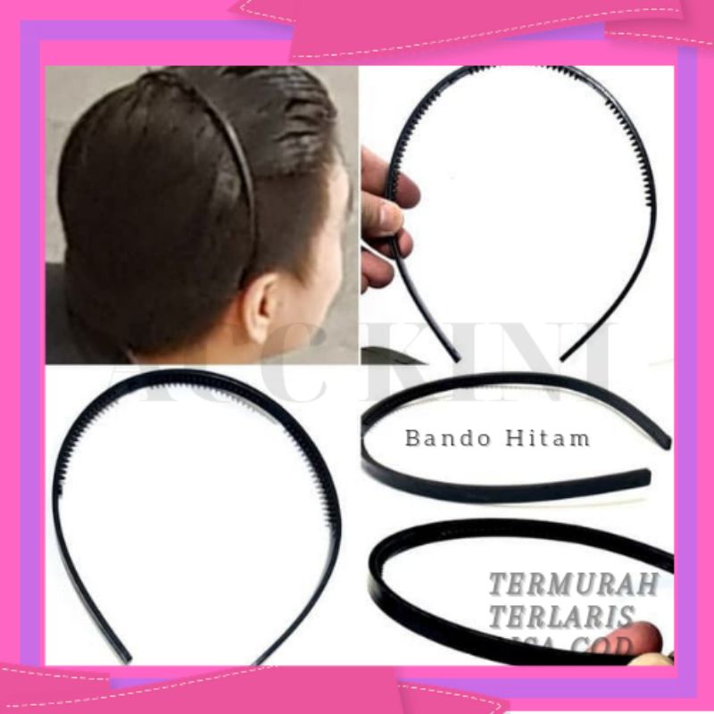 AccKini -  Bando Hitam / Bando Lidi Polos / Bando Pria / Bando Wanita / Bando Plastik Termurah COD
