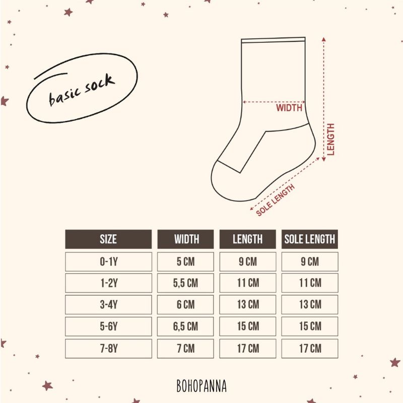 BOHOPANNA - BASIC SOCK NEW - KAOS KAKI ANAK - AKSESORIS ANAK