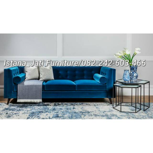 Kursi sofa sudut blue/kursi sofa keluarga blue/meja tamu minimalis/kursi makan cafe/lemari pakaian