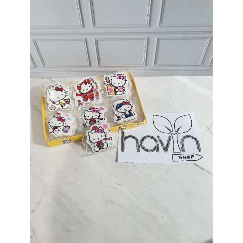 (24pc) penghapus murah/hapusan karakter/stip fancy/OB KECIL-Hello Kitty