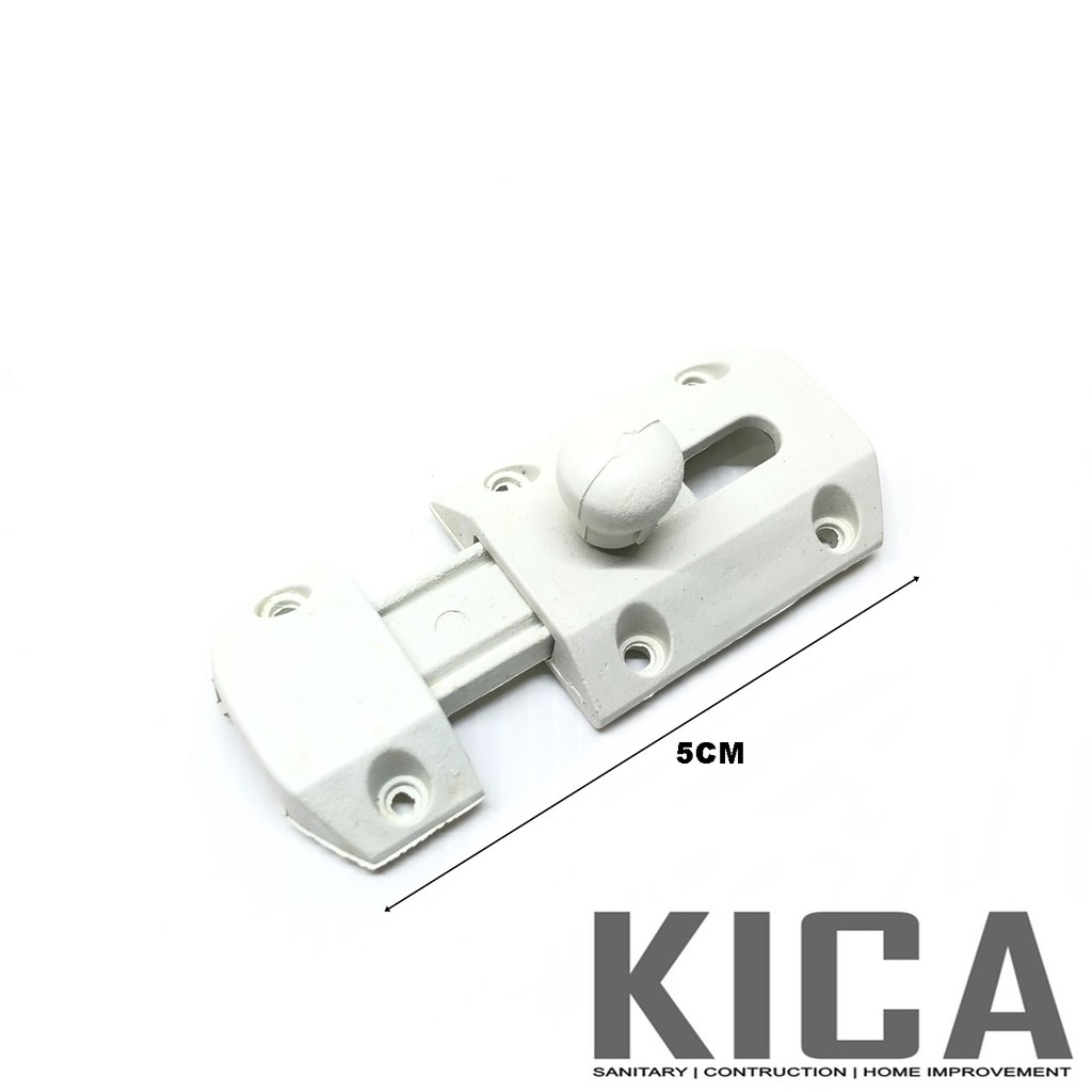 GRENDEL PINTU 5 CM / 2 INCH  PVC / GERENDEL / SLOT PINTU KAMAR MANDI PLASTIK