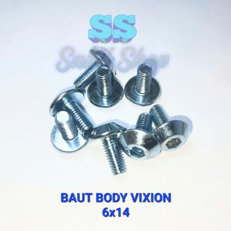 10 Baut Body Vixion Baut Vixion Chrome Baut Bodi Yamaha Vixion Baut Batok Yamaha Vixion Byson Ukuran M6x14