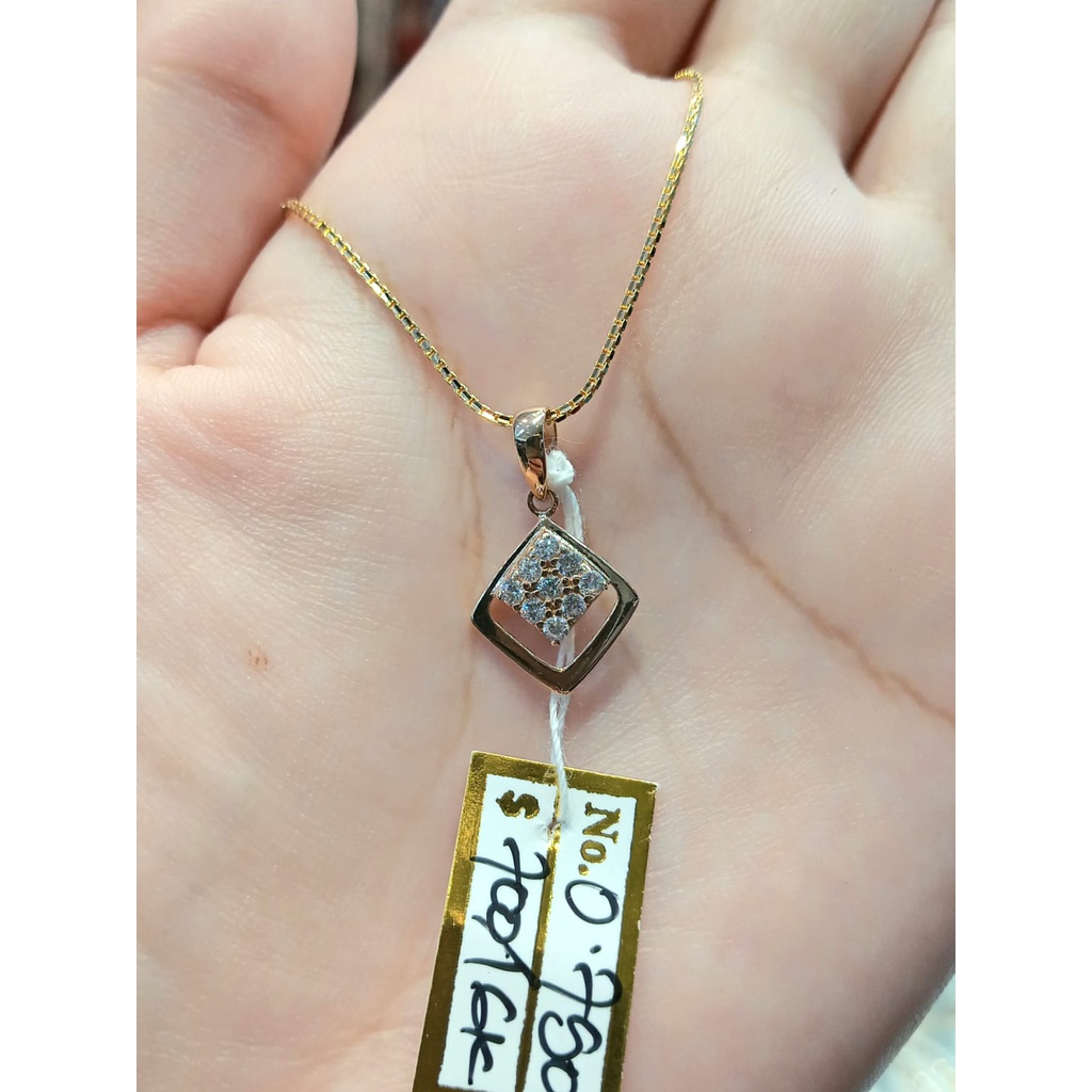 Liontin Pendant Emas Wajik Zircon Kadar 70% 0.79 Gram (Tanpa Kalung)