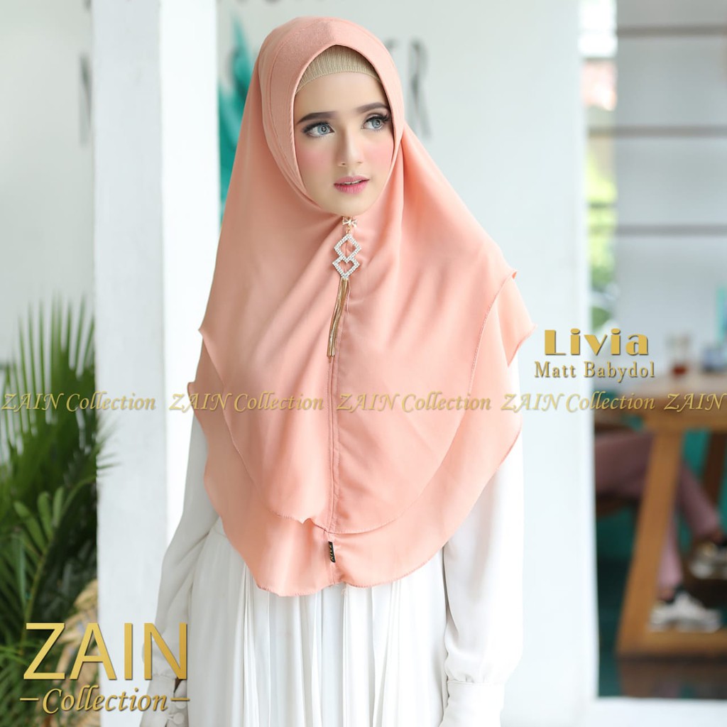 ZAIN COLLECTION Khimar Syar'I INSTAN Jilbab 2LAYER JUMBO||HIJAB LIVIA Polos-4
