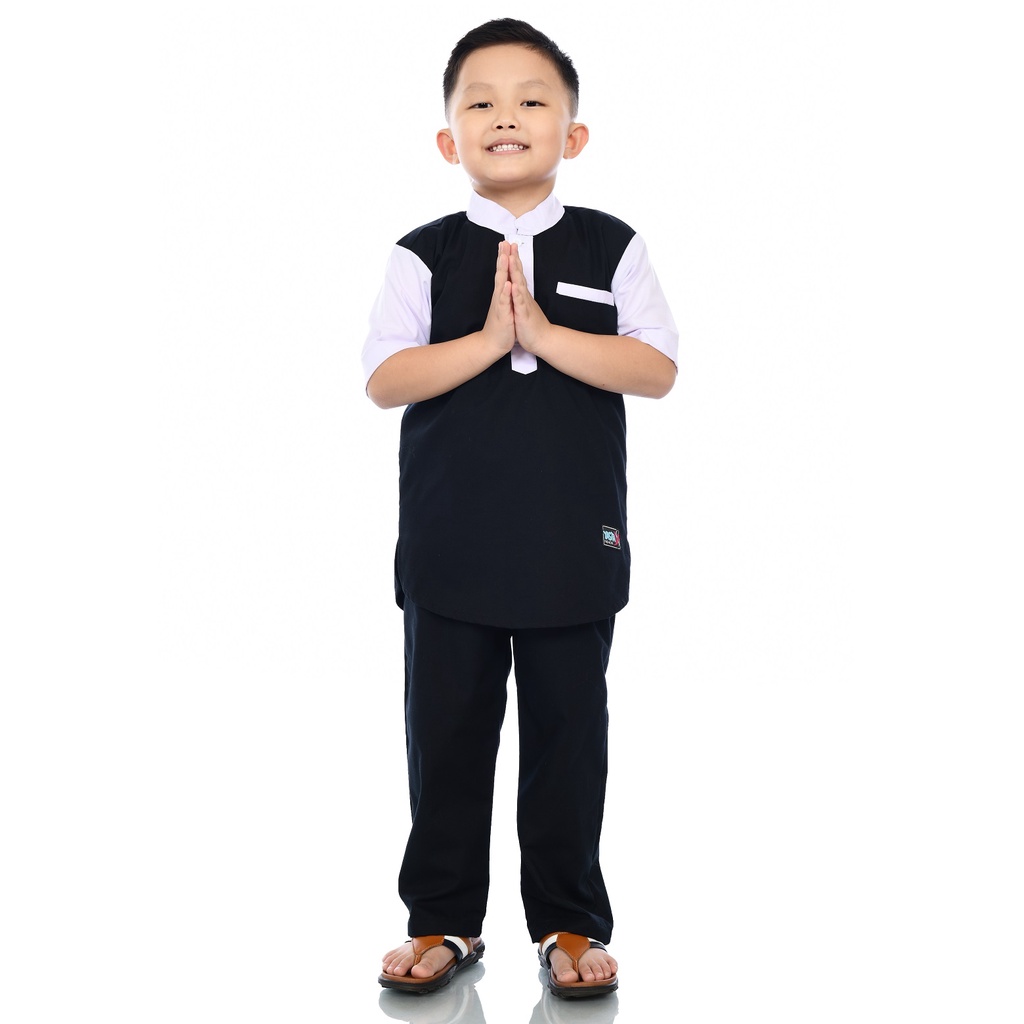 Baju Muslim Koko Setelan Anak Laki Laki Warna Hitam | Yasta Fashion