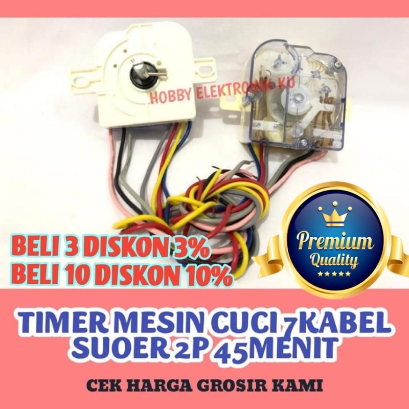 TIMER MESIN CUCI 7KABEL 2PIN 45MENIT