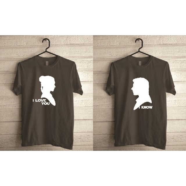 KAOS T-SHIRT COUPLE STAR WARS: HANS SOLO PRINCESS LEIA