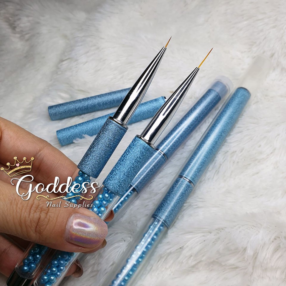 KUAS LINER NAIL ART BRUSH KOLINSKY HAIR BRUSH KUAS LINER BIRU PANJANG PENDEK