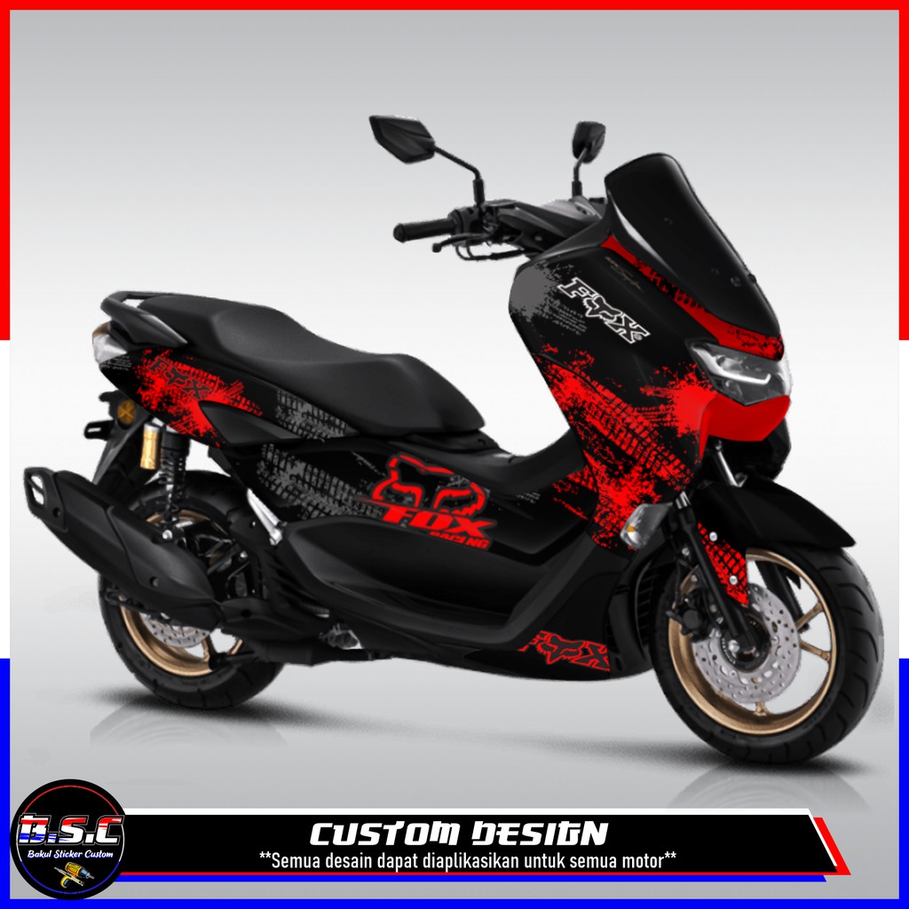 Sticker Decal FULL BODY New NMAX 2020 Motif Fox Grunge (RED)