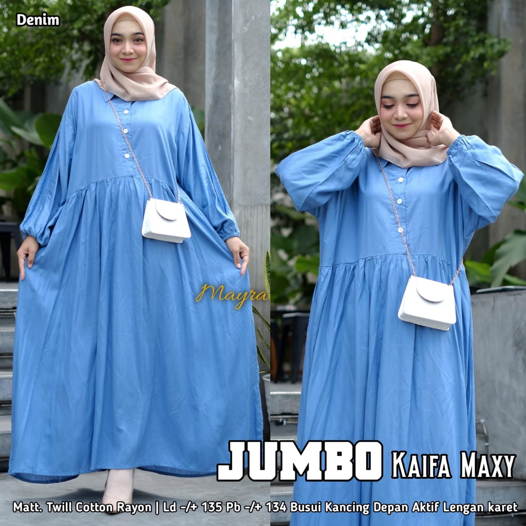 Baju GAMIS XXXXL LD 140 JUMBO Super PB 140 TOYOBO - BADAN GEMUK IBU HAMIL UKURAN BIG SIZE 298-kaifa denim