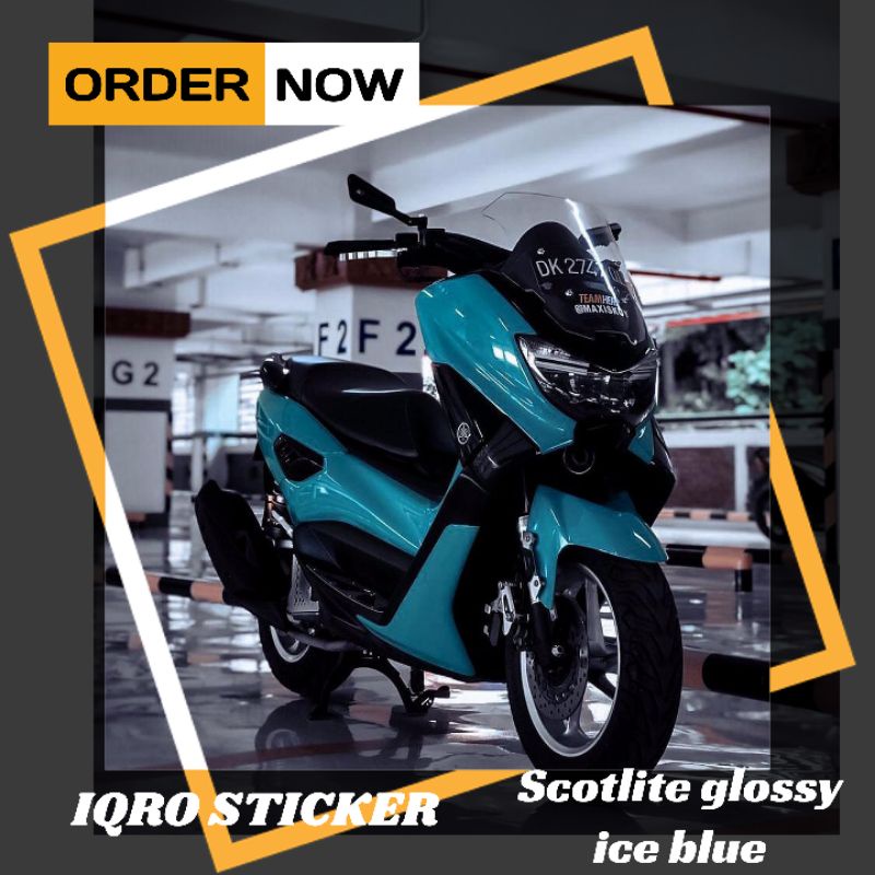 skotlet motor biru toska stiker skotlet biru toksa glossy dan doff merk profix