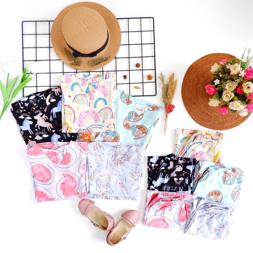 2-6 TH SETELAN ANAK PEREMPUAN KIMMY ONE SET ANAK RAYON  by BOBO KIDS-3