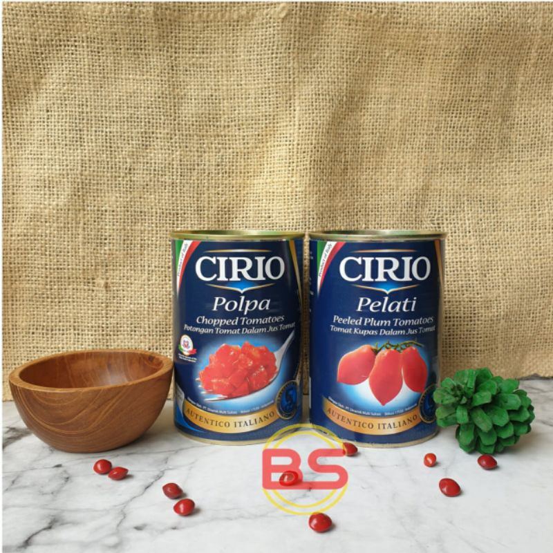 Cirio Tomato Pelati/ Whole peeled Tomato / Tomat kupas Utuh 400gr