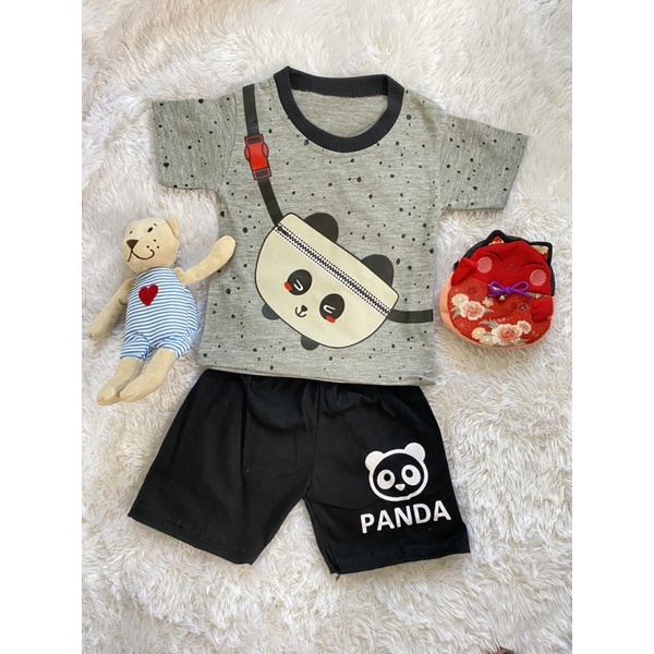 SETELAN ANAK KARAKTER PANDA CUTE 6-12 BULAN PAKAI REAL PICT