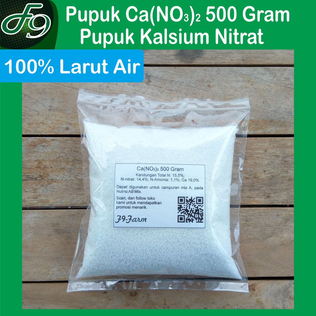 Pupuk Kalsium Nitrat 500 Gram, Ca(NO3)2 Hidroponik Grade, repack